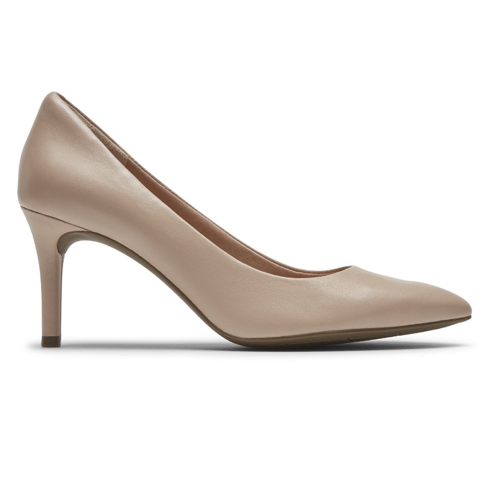 Rockport Total Motion 75Mm Pointed Toe Heel - Womens Pumps - Beige - NZ (MDN-734192)